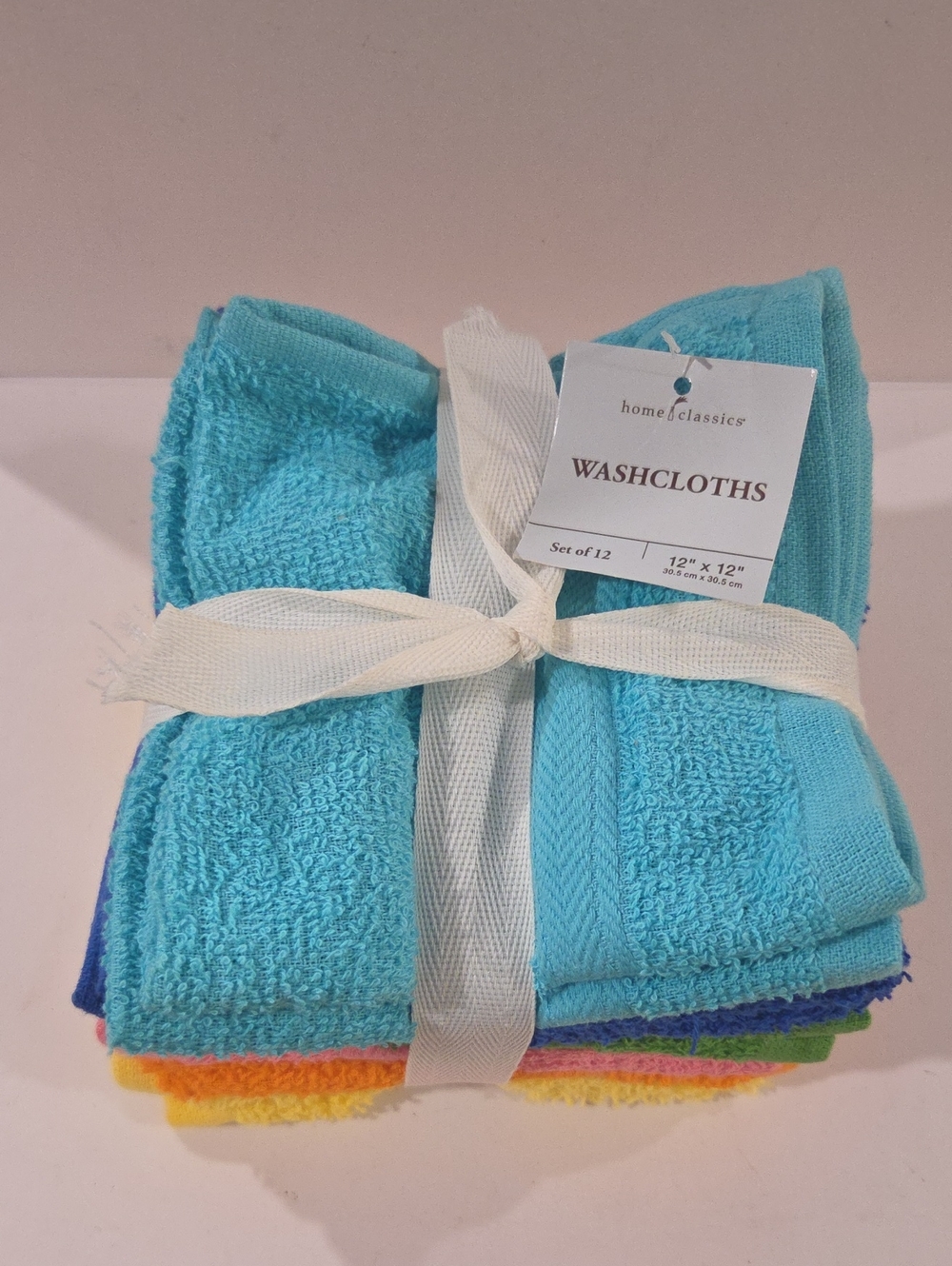 New Home Classics Washcloths - Pack of 12 Colorful Bath Cloths